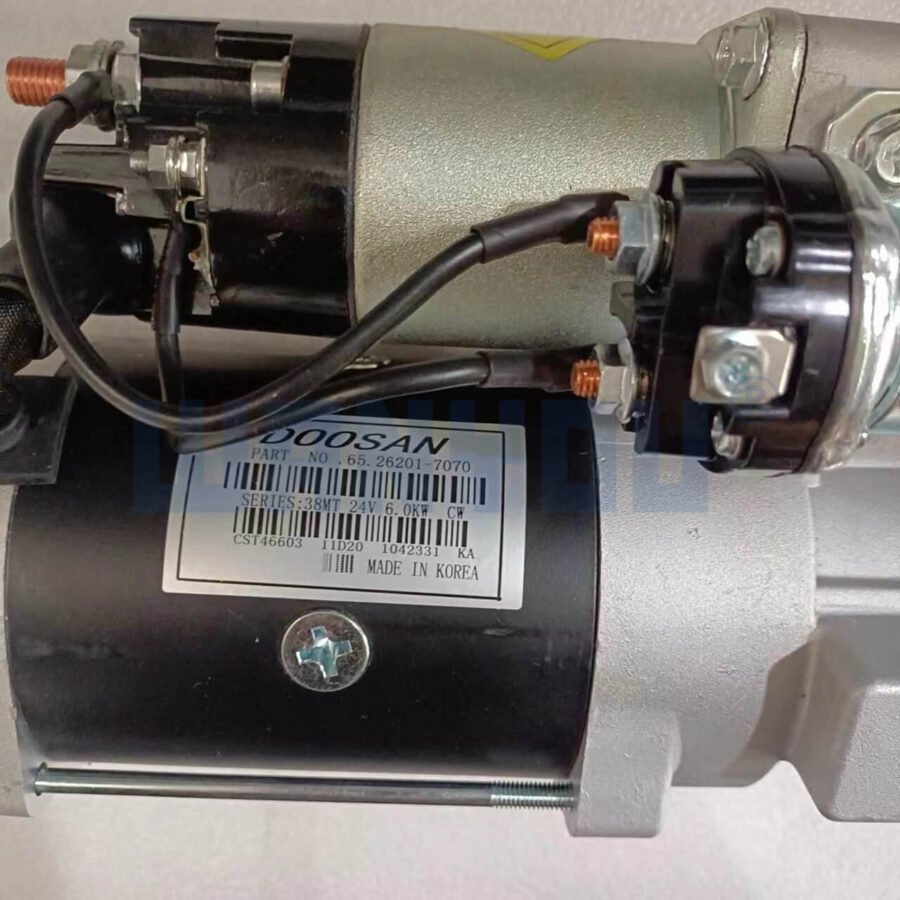 24V 11T Starter for Doosan Daewoo Excavator DH215-9 DH300-7 DE08L DELCO 38MT 65.26201-7070 Aftermarket Part - Image 3