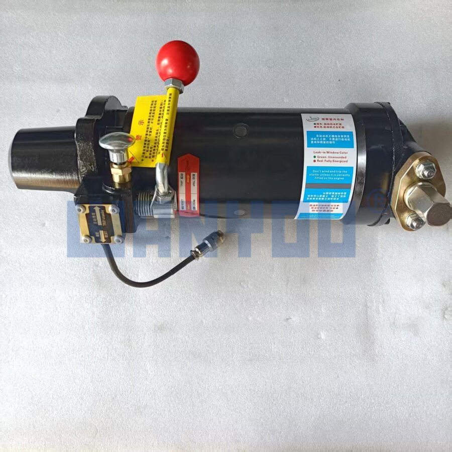 Emergency hand-crank spring energy storage starter motor; mine explosion-proof starter; Cummins 6CT8.3 spring energy storage starter motor