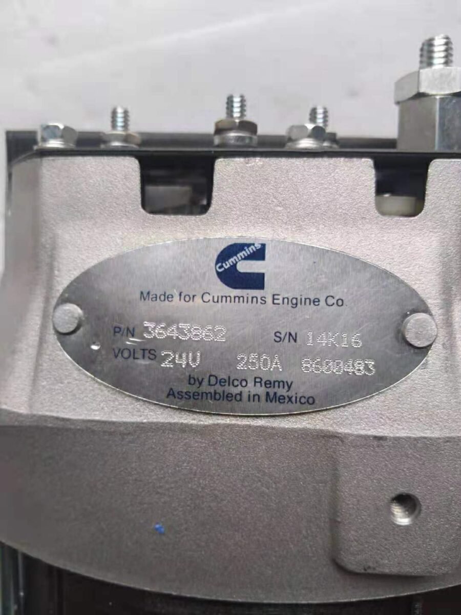 US 55Si Series Cummins 3643862 Alternator 8600453 Alternator 24V 250A 3643862 61006082, 8600453, 8600483, 8600737 - Image 3