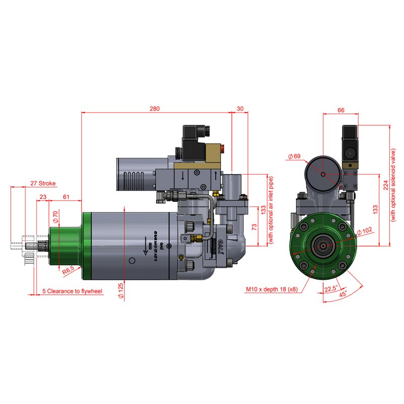Supply Gaili A27 air starter motor for starting the maximum power range of 220kW to 1100KW - Image 3